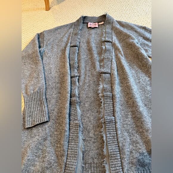 Juicy Couture Wool Cashmere Blend Grey Cardigan Size Small Button Cozy Comfy - Picture 2 of 7